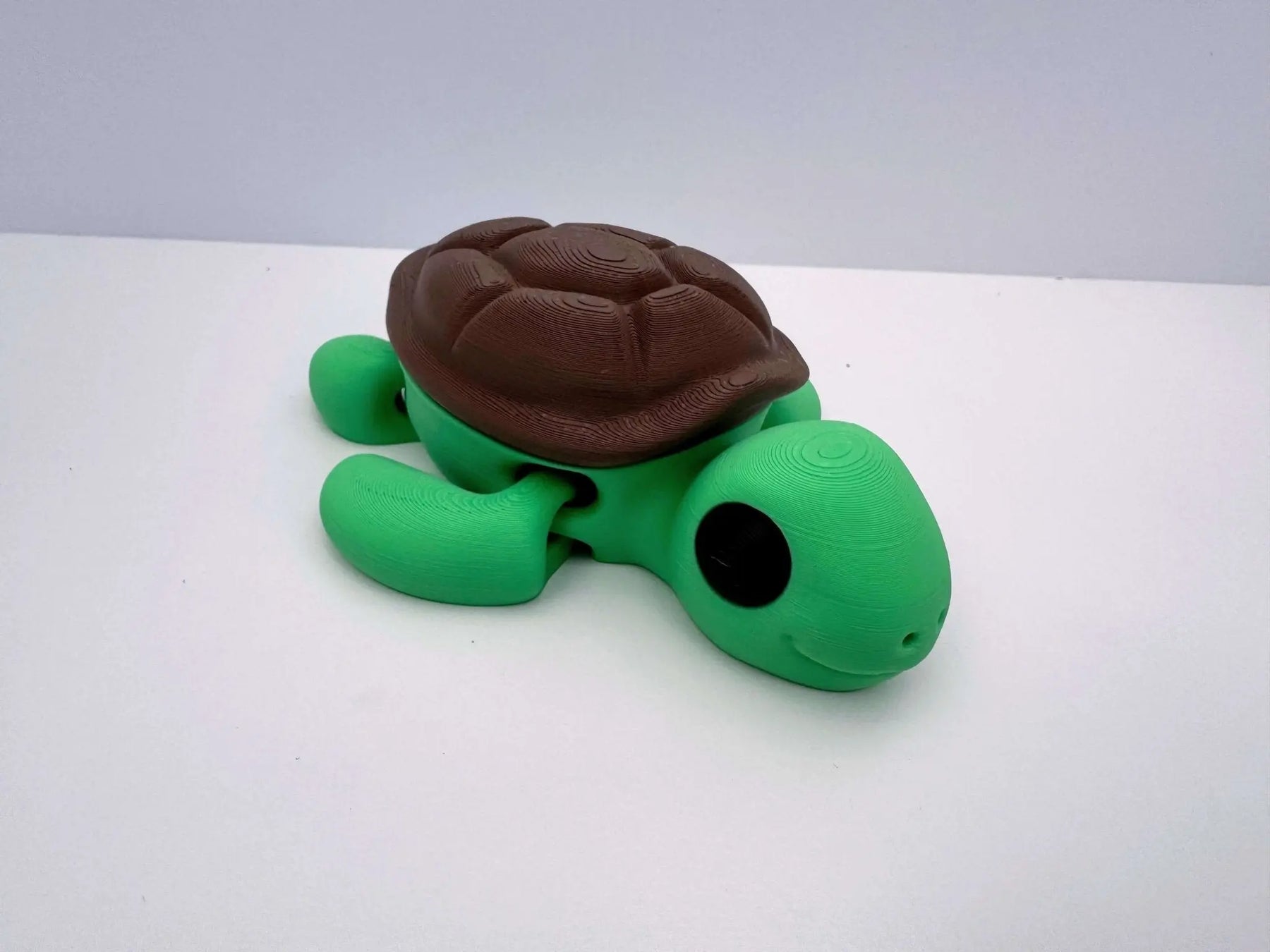 Turtle Fidget Toy: 3D Printed Sensory Toy for Stress Relief. Green & Brown