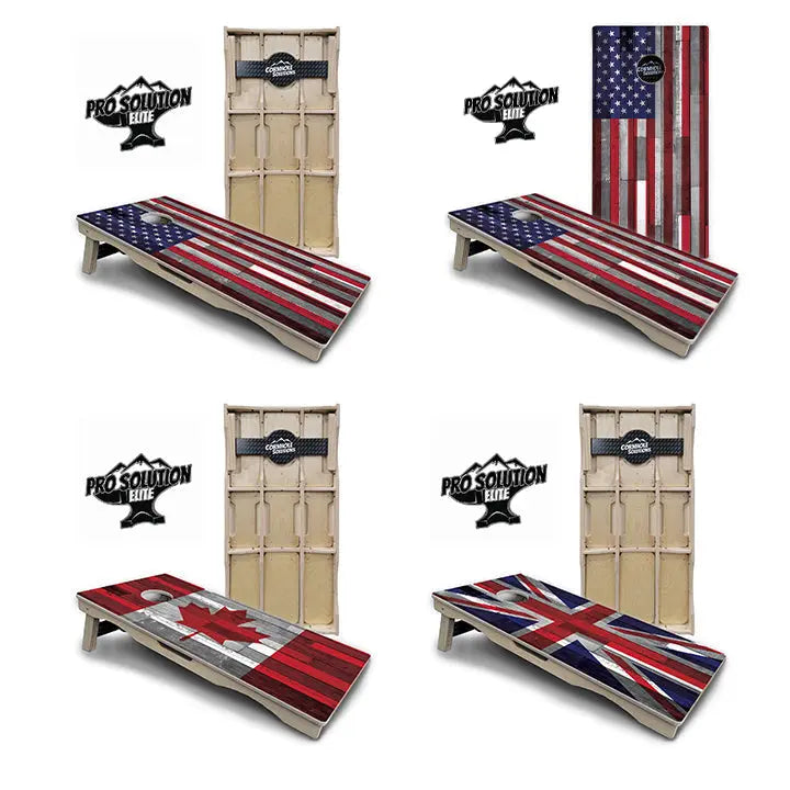 USA / Canada / Union Jack Plank Flag Cornhole Boards - Pro Solution Elite Series Cornhole Solutions