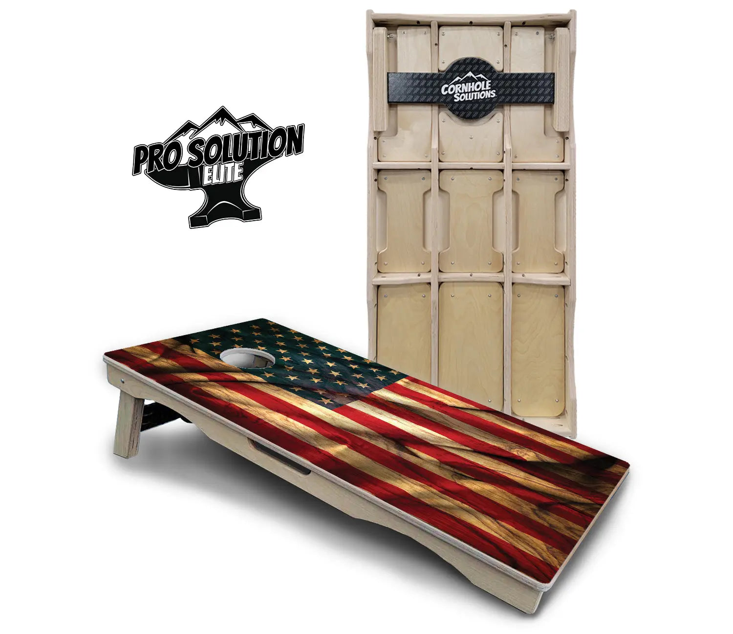 USA Wood Flag Color Cornhole Boards - Pro Solution Elite Series Cornhole Solutions