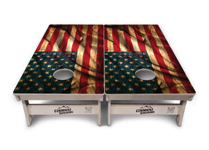 USA Wood Flag Color Cornhole Boards - Professional Tournament Series Cornhole Solutions