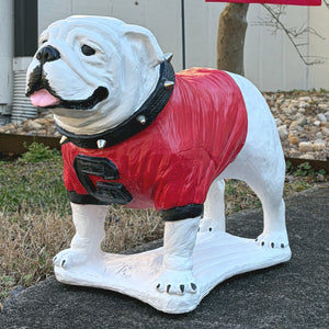 Georgia Bulldogs Standing Mascot Boom Stone Statue for Garden, Yard, Home Decor and Porch.