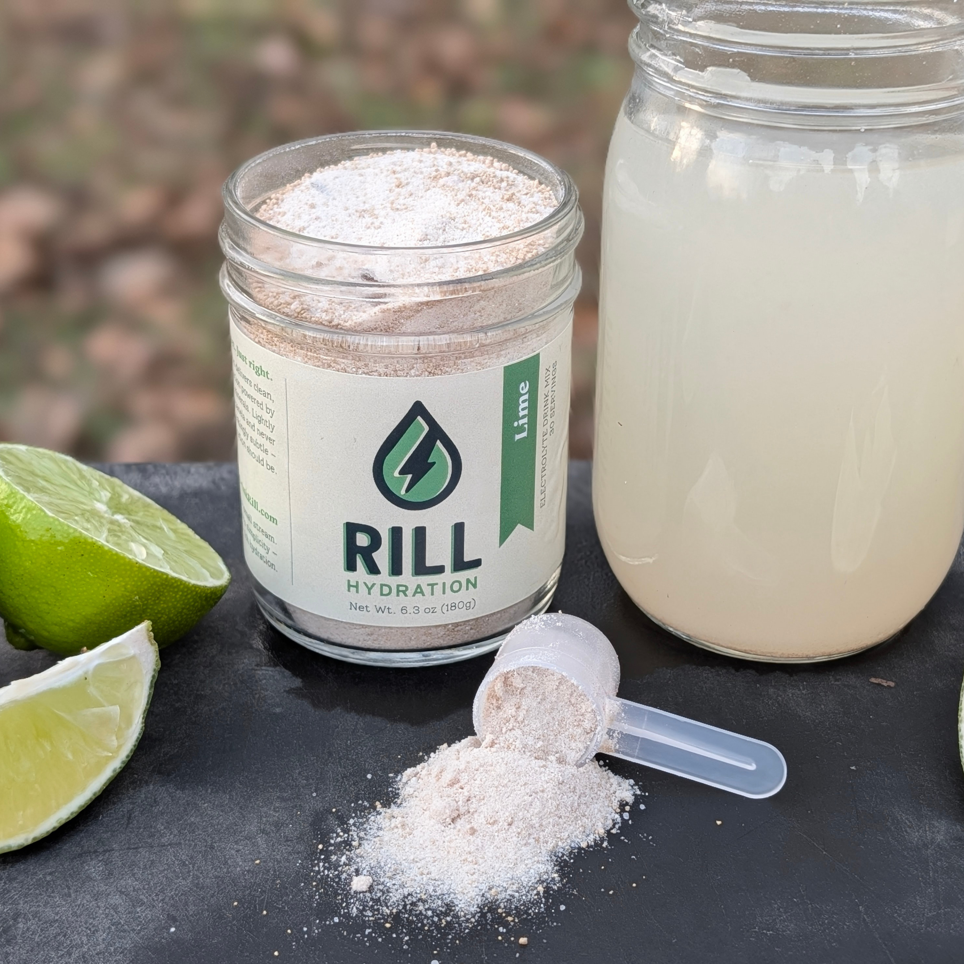 Lime Rill - Clean Hydration Drink Mix, 30 Serving Bulk Jar by Rill Hydration, Southern food gift main product photo