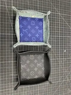 Louis Vuitton inspired Valet Trays: Black & Blue Leather Catchall Organizer Tray | Main Street Collective