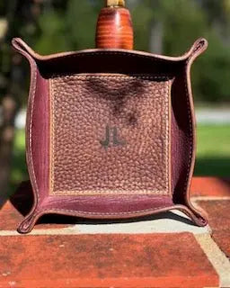 Personalized Leather Valet Tray Organizer - Main Street Collective