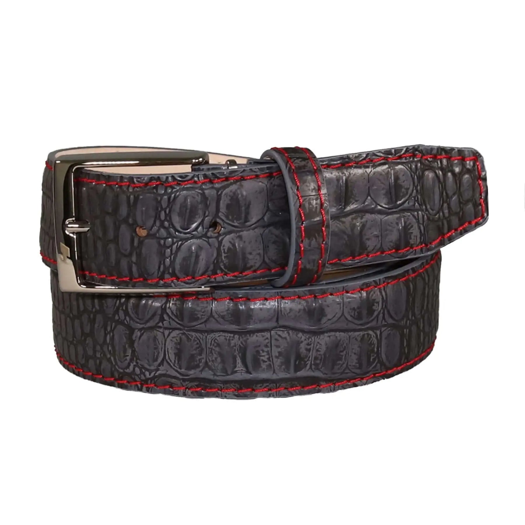 Roger Ximenez gray custom leather belt with bespoke sizing options
