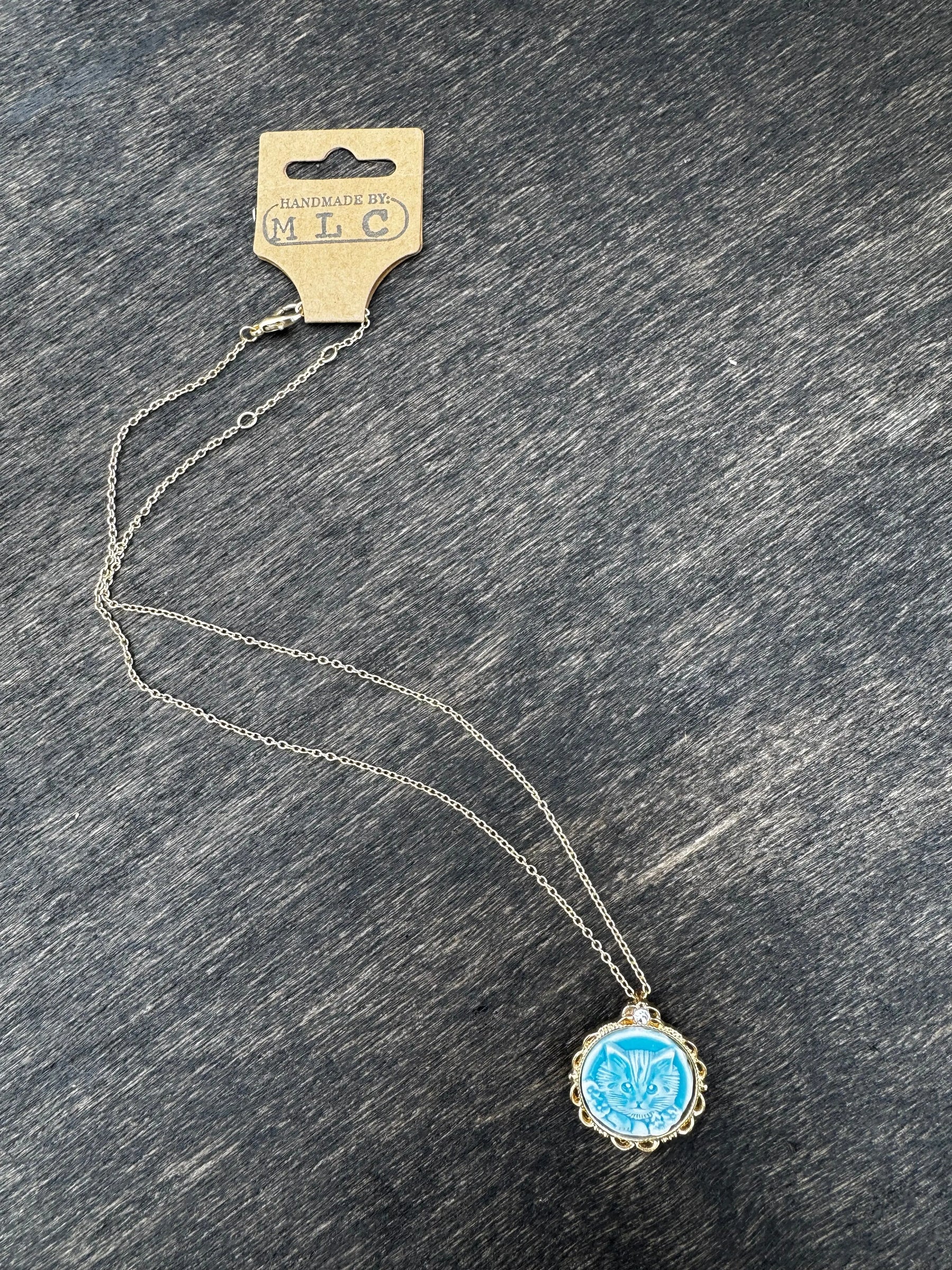 Vintage Kitty Necklace Mushroom Lady Co