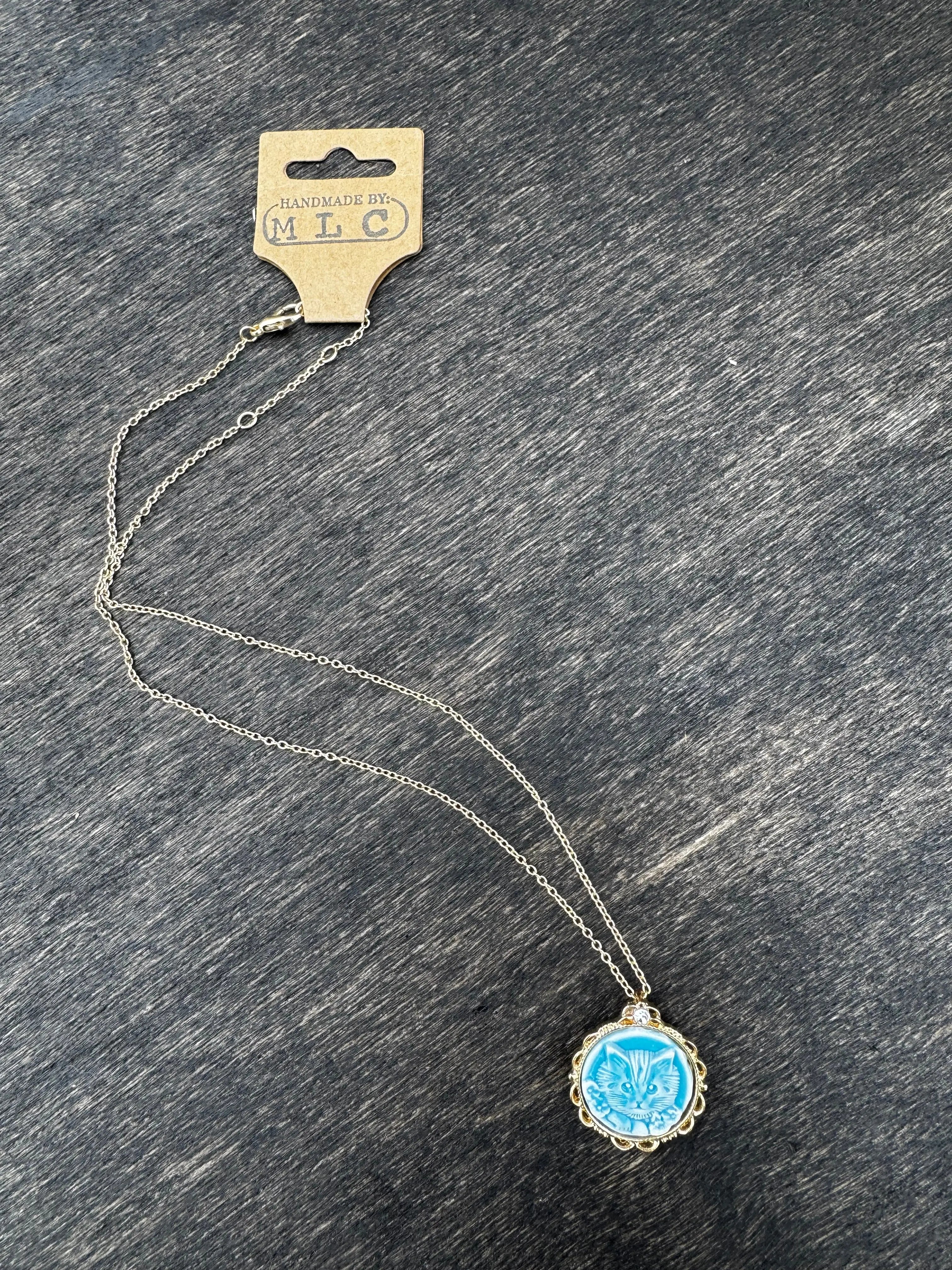 Vintage Kitty Necklace Mushroom Lady Co