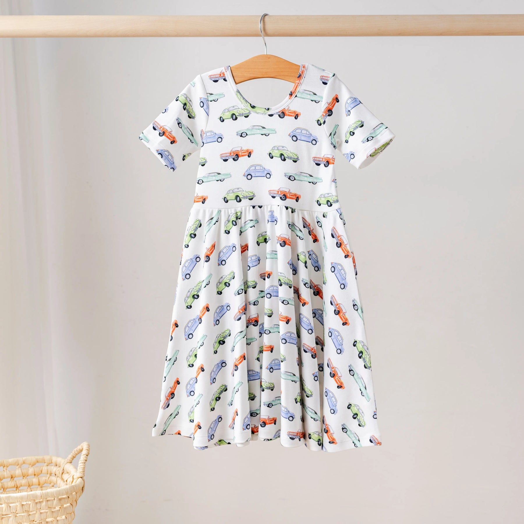 Vintage Road Trip Organic Cotton Dress for Kids Nola Tawk