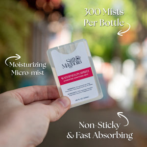 Still Magnolia Watermelon Spritz hand sanitizer with 300 mists per bottle.