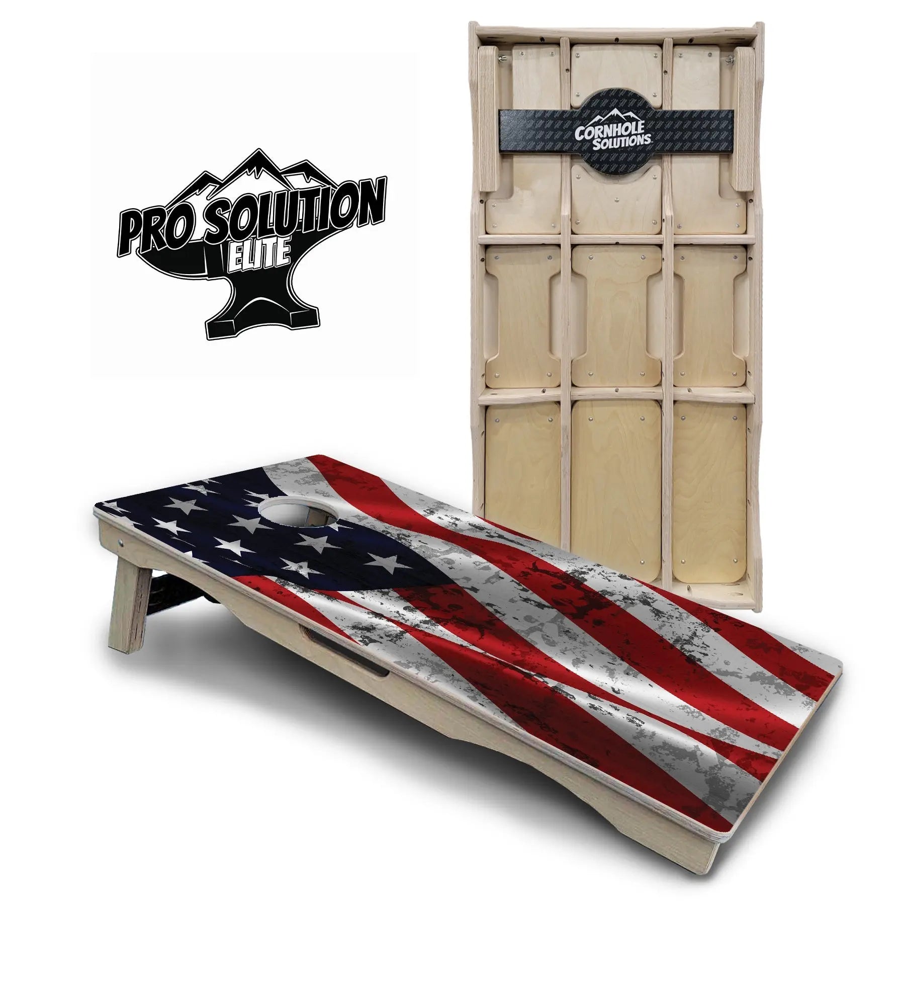 Wavy Distressed Flag Cornhole Boards - Pro Solution Elite Series Cornhole Solutions