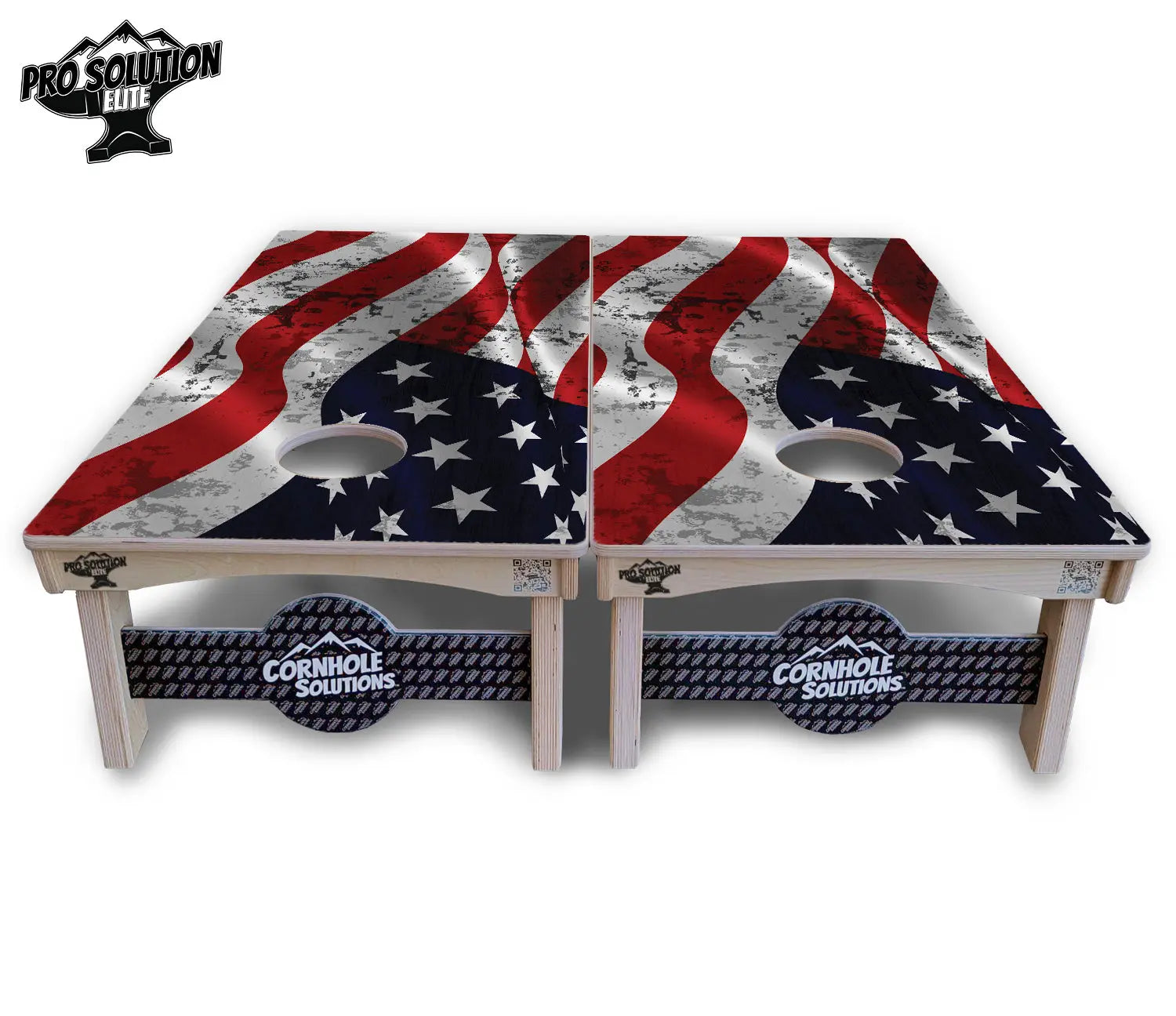 Wavy Distressed Flag Cornhole Boards - Pro Solution Elite Series Cornhole Solutions