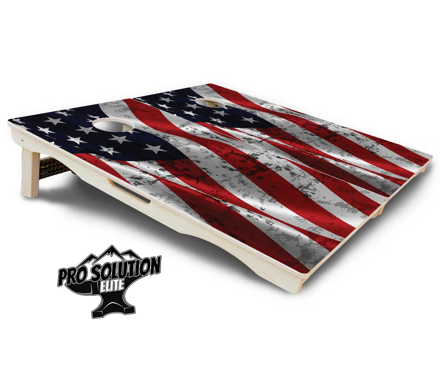 Wavy Distressed Flag Cornhole Boards - Pro Solution Elite Series Cornhole Solutions