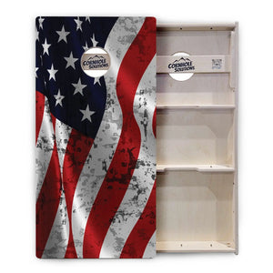Wavy Distressed Flag Cornhole Boards - Professional Tournament Series Cornhole Solutions