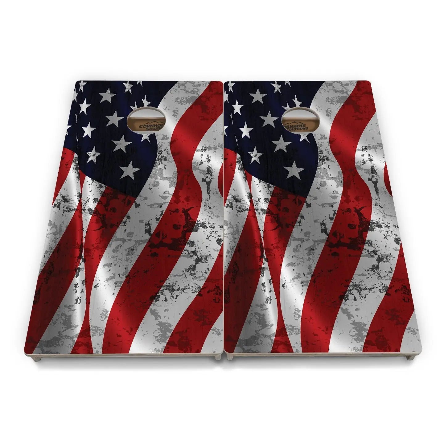 Wavy Distressed Flag Cornhole Boards - Professional Tournament Series Cornhole Solutions