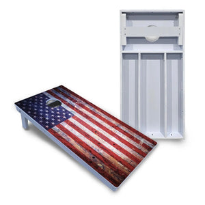 Weathered Flag Cornhole Boards - All Weather Series Cornhole Solutions