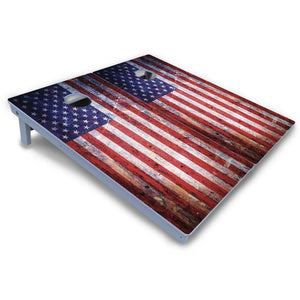Weathered Flag Cornhole Boards - All Weather Series Cornhole Solutions