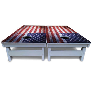 Weathered Flag Cornhole Boards - All Weather Series Cornhole Solutions