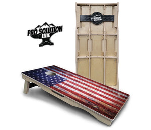 Weathered Flag Cornhole Boards - Pro Solution Elite Series Cornhole Solutions
