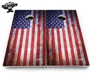Weathered Flag Cornhole Boards - Pro Solution Elite Series Cornhole Solutions
