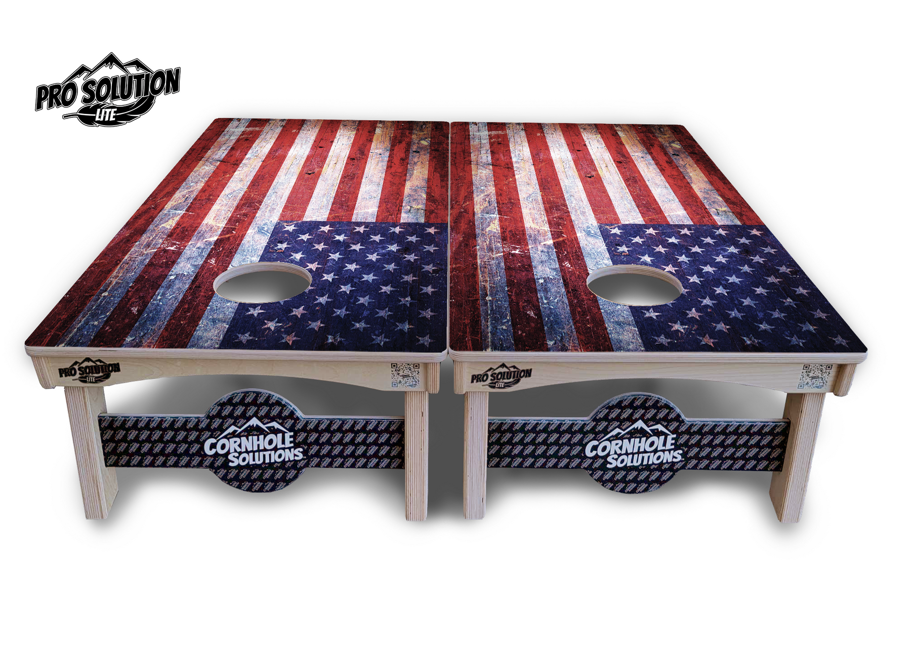 Weathered Flag Cornhole Boards - Pro Solution Lite Series Cornhole Solutions