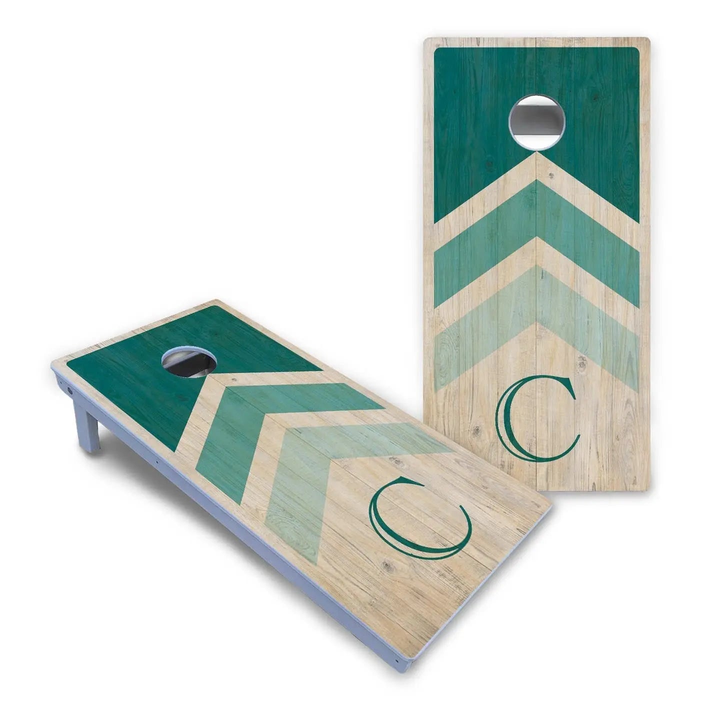 Wedding Arrows Cornhole Boards - All Weather Series - Teal Cornhole Solutions
