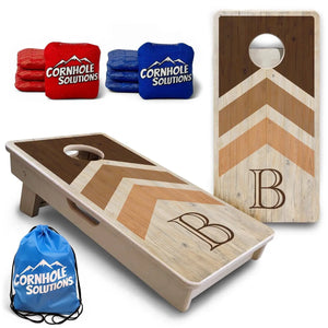 Wedding Arrows - Natural Letter - Mini or Vacation Size Cornhole Boards Cornhole Solutions