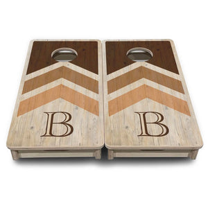 Wedding Arrows - Natural Letter - Mini or Vacation Size Cornhole Boards Cornhole Solutions