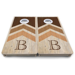 Wedding Arrows - Natural Letter - Mini or Vacation Size Cornhole Boards Cornhole Solutions