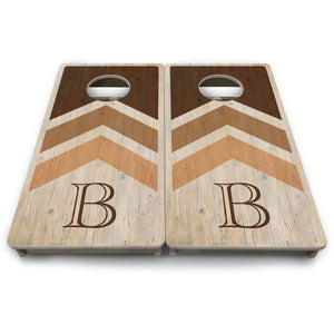 Wedding Arrows - Natural Letter - Mini or Vacation Size Cornhole Boards Cornhole Solutions