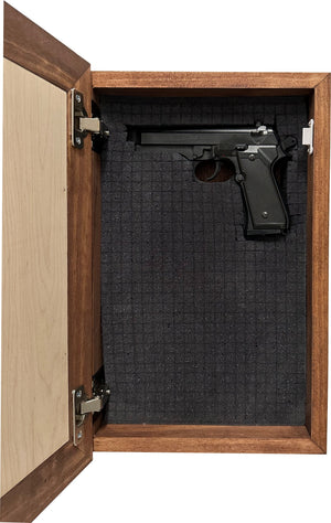 Hidden Gun Storage Cabinet Welcome to Our Home, Red Oak, Concealed Pistol Safe, Concealment Furniture, Handmade in the USA, Home Self Defense