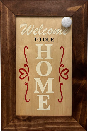 Hidden Gun Storage Cabinet Welcome to Our Home, Red Oak, Concealed Pistol Safe, Concealment Furniture, Handmade in the USA, Home Self Defense