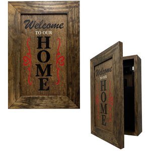 Hidden Gun Storage Cabinet Welcome to Our Home, Jacobean, Concealed Pistol Safe, Concealment Furniture, Handmade in the USA, Home Self Defense