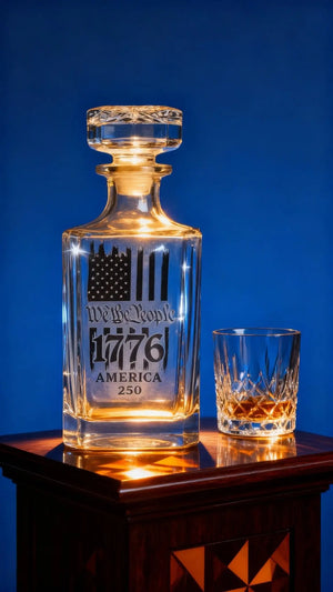 Whiskey/ Bourbon Decanter with 2 glasses (Free Customization) 750 ml Jayman’s Creations