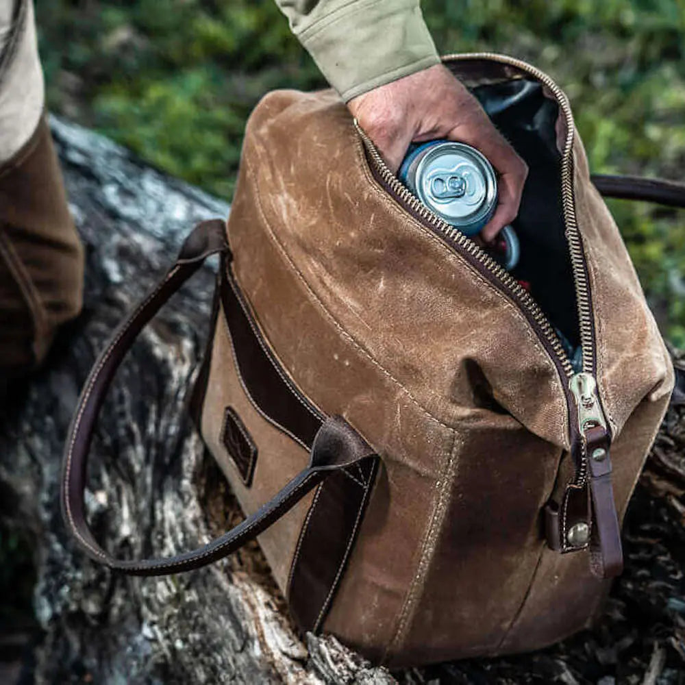 White Wing Waxed Canvas Cooler Mission Mercantile Leather Goods