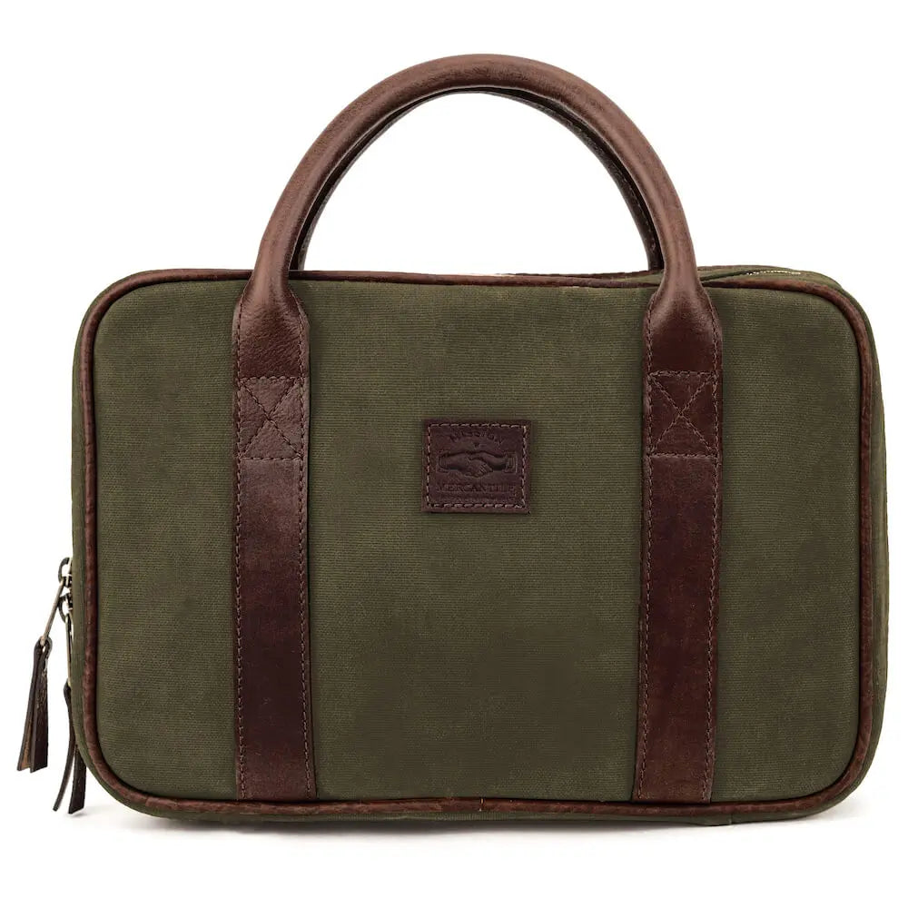 White Wing Waxed Canvas Deluxe Pistol Case Mission Mercantile Leather Goods