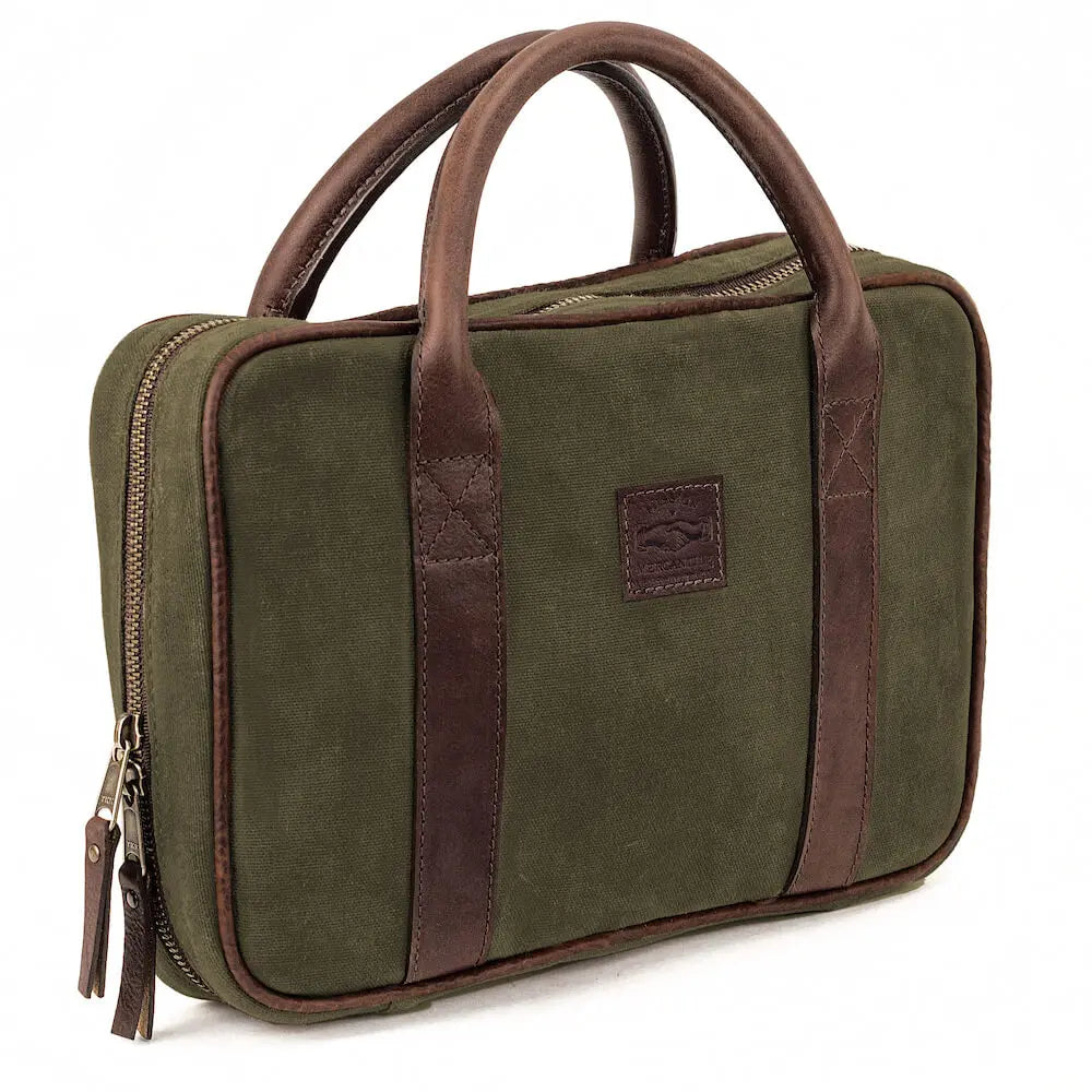 White Wing Waxed Canvas Deluxe Pistol Case Mission Mercantile Leather Goods