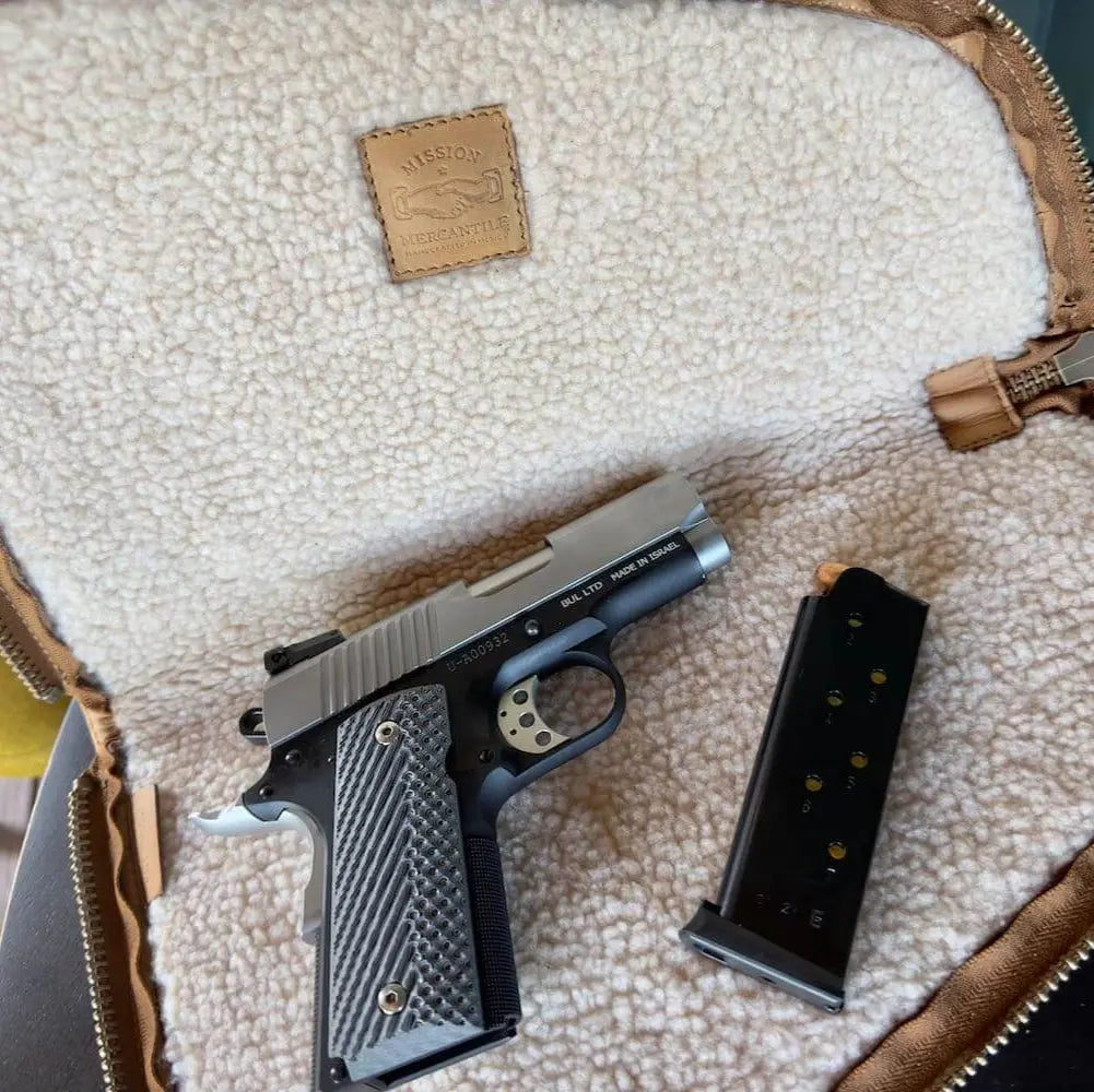 White Wing Waxed Canvas Hunting Pistol Case Mission Mercantile Leather Goods