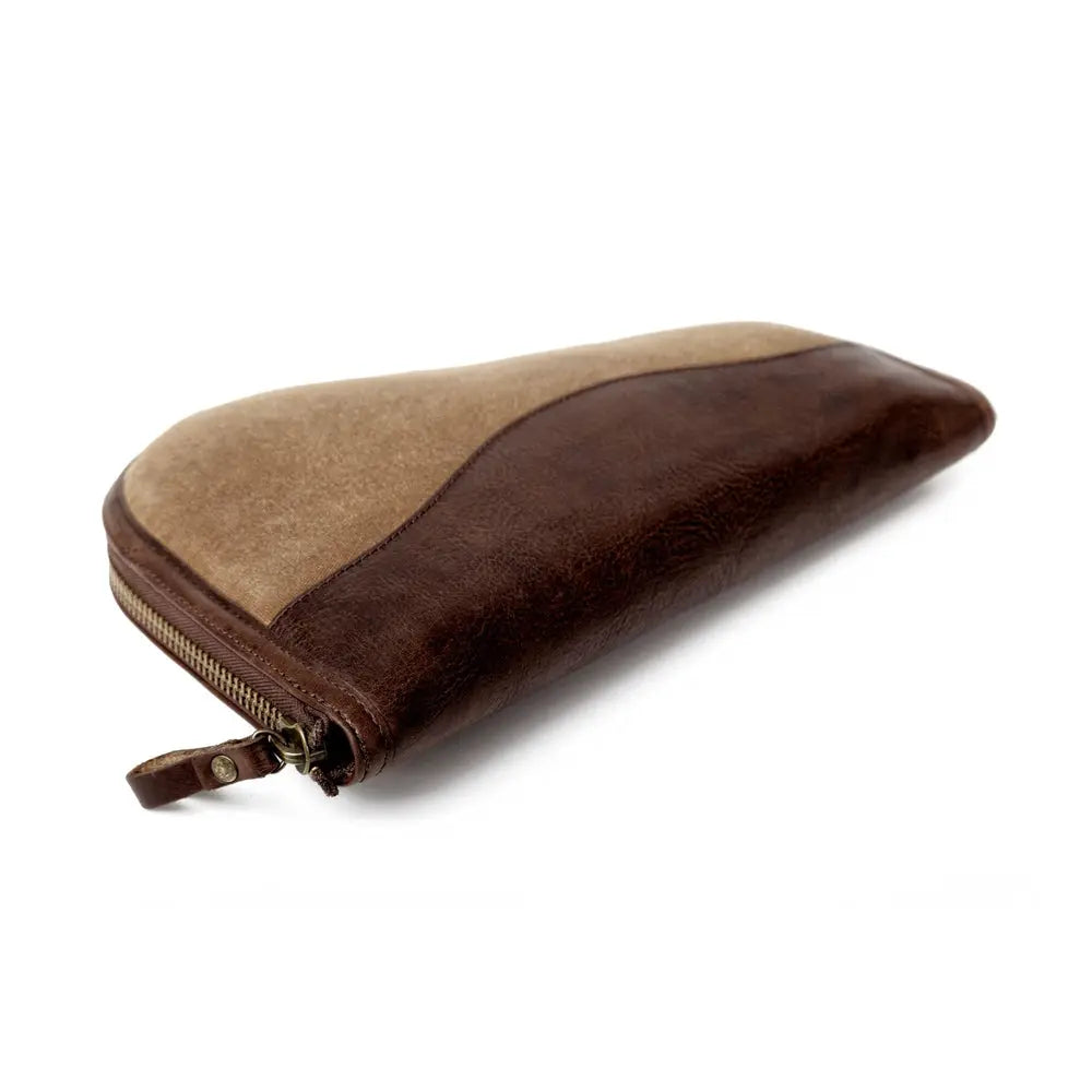 White Wing Waxed Canvas Hunting Pistol Case Mission Mercantile Leather Goods