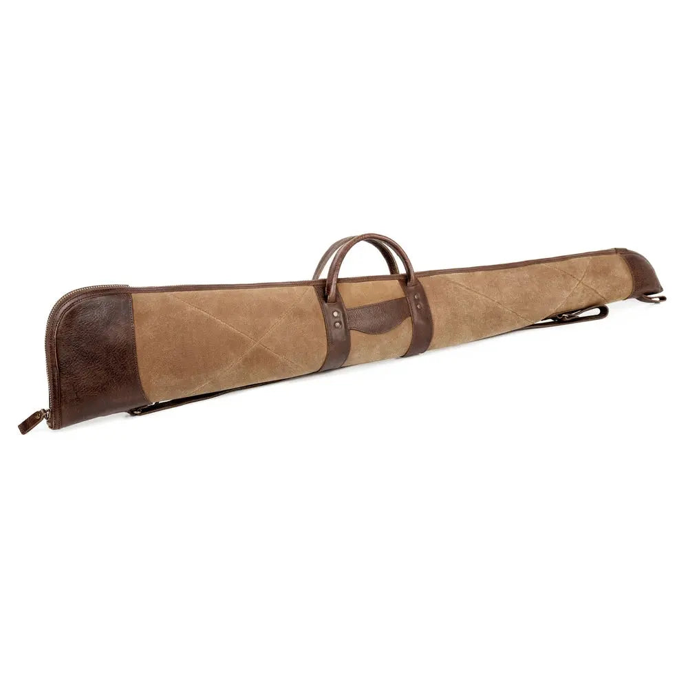 White Wing Waxed Canvas Hunting Shotgun Case Mission Mercantile Leather Goods