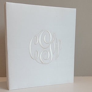 Baby Memory Book - White Silk (w/o Bow)