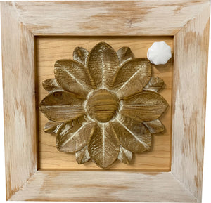 Wild Flower Hidden Gun Storage Wall Decor - Handcrafted Gun Concealment Furniture - Quick Access Handgun Safe with Magnetic Lock - Secure Hidden Wall Safe - USA Made (White)