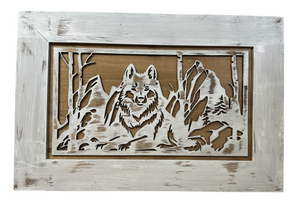 White Wolf Gun Concealment Furniture - Handcrafted Hidden Gun Storage Wall Decor - Hidden Gun Shelf with Magnetic Lock for Quick Access
