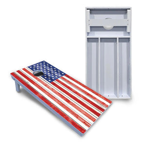 Whitewash Flag Cornhole Boards - All Weather Series Cornhole Solutions