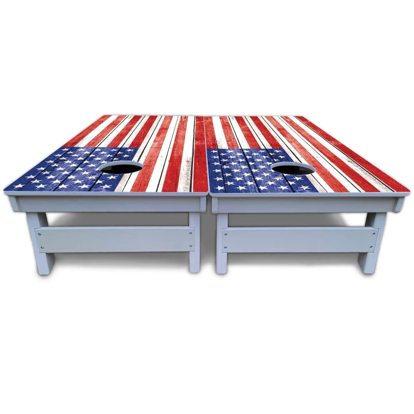 Whitewash Flag Cornhole Boards - All Weather Series Cornhole Solutions