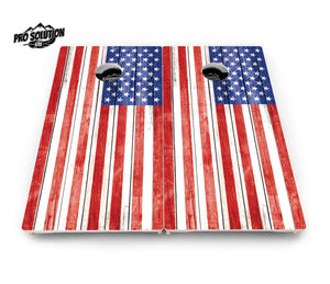Whitewashed Flag Cornhole Boards - Pro Solution Lite Series Cornhole Solutions