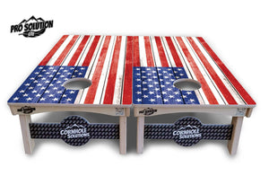 Whitewashed Flag Cornhole Boards - Pro Solution Lite Series Cornhole Solutions