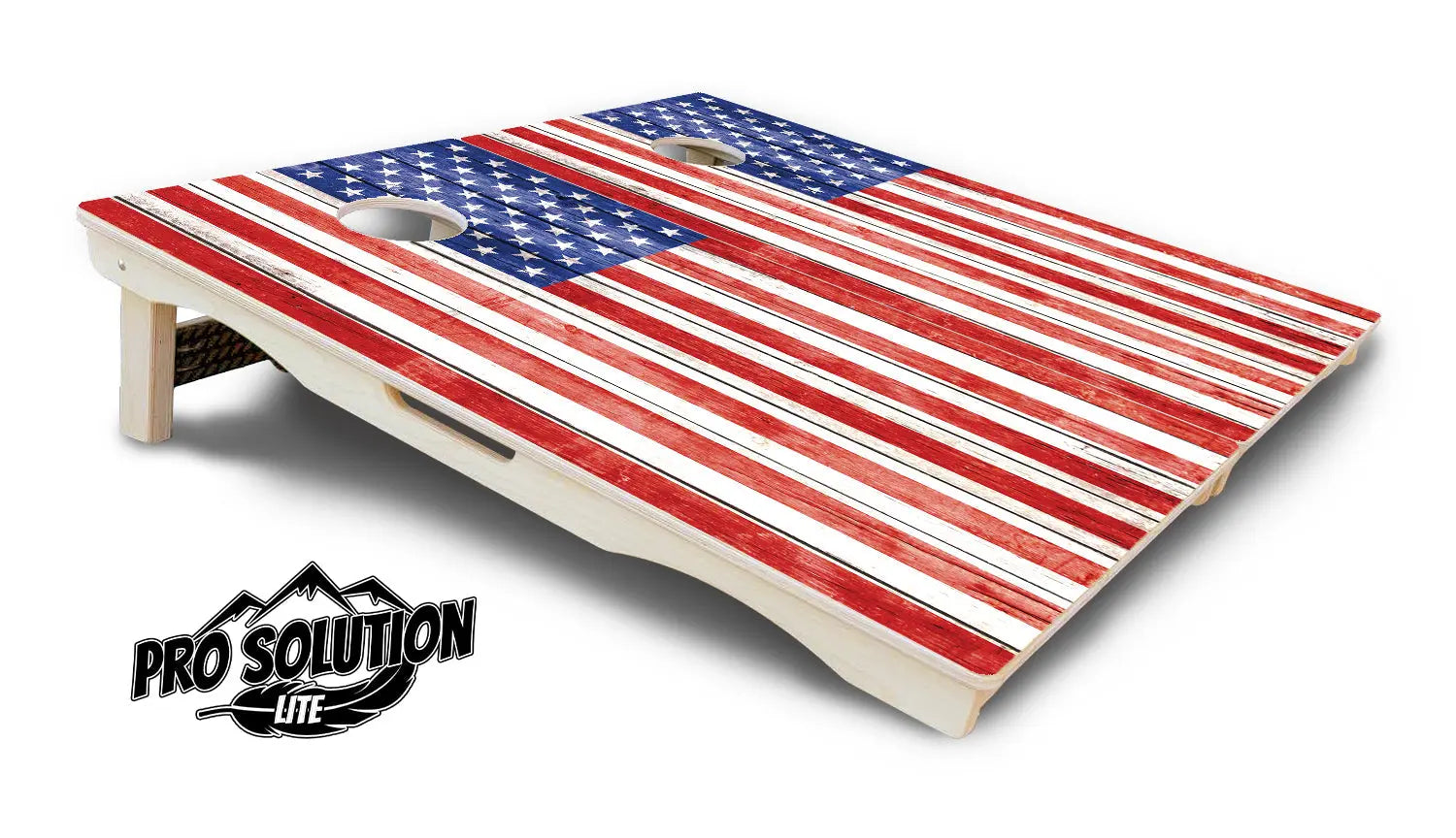 Whitewashed Flag Cornhole Boards - Pro Solution Lite Series Cornhole Solutions