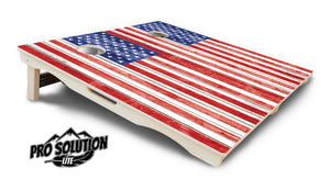 Whitewashed Flag Cornhole Boards - Pro Solution Lite Series Cornhole Solutions