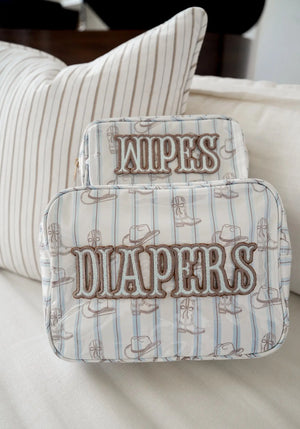 Wipes Pouch - Western Blues Clear Coat Bag KenzKustomz