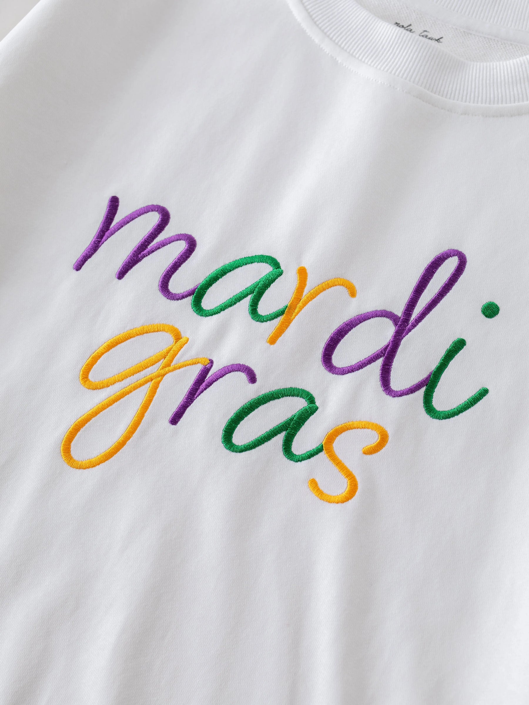 Women's Mardi Gras Sweatshirt With Side Bow Nola Tawk
